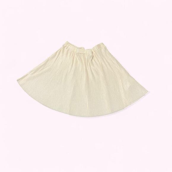Cream Pleated Mini Skirt - Picture 1 of 3